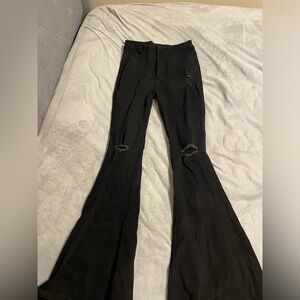 bell bottom black jeans